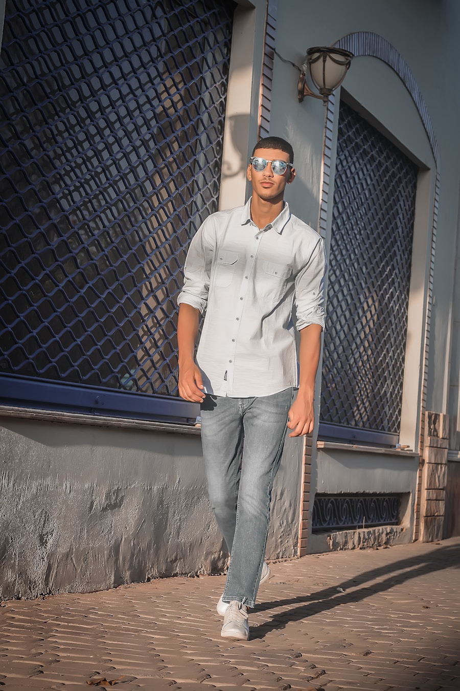 Photo gray pants in a mens style